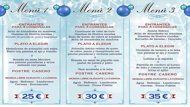 Menu Navideño de alcaidesa Lounge Bar